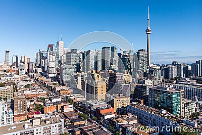 Aerial View of Downtown Toronto, Ontario, Canada Stock Photo