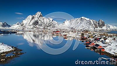 Lofoten Archipelago in Norway in the winter time Stock Photo