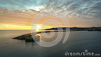 Aerial view. Dun Laoghaire lighthouse. Dublin. Ireland Stock Photo