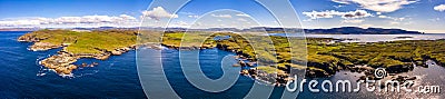 Aerial view of Dunmore head by Portnoo Rossbeg and Dawros head in County Donegal - Ireland. Stock Photo