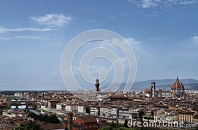 Aerial view of the Duomo in the cityscape of Florence, Italy Stock Photo