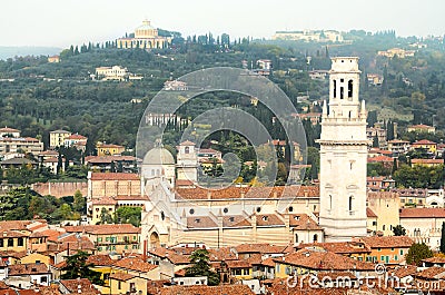 Aerial view of the Duomo di Verona cathedral Stock Photo