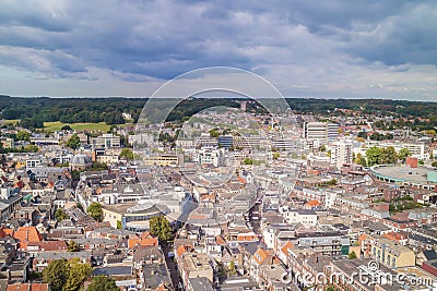 Aerial view of the Dutch city Arnhem in the province of Gelderland Stock Photo