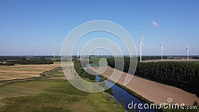 Aerial view the dutch countryside, agricultural area and farmland in the south of the Netherlands. Editorial Stock Photo