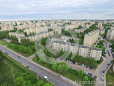 Eiguliai district in Kaunas, Lithuania aerial view Stock Photo