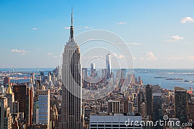 Aerial view of Empire State Building & Manhattan Editorial Stock Photo