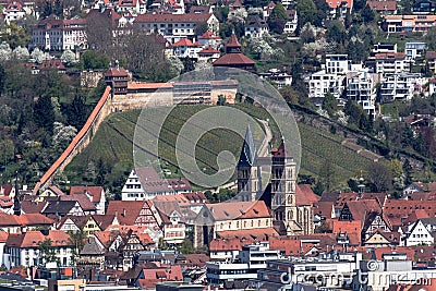 Aerial view Esslingen, Germany Stock Photo