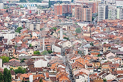 Aerial view on ex-capital Prizren in Kosovo Stock Photo