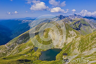 Aerial view of Fagaras mountain in summer Stock Photo