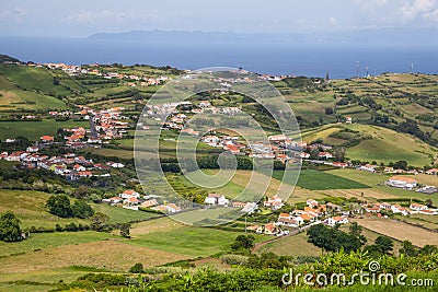 Aerial view of Faial island, Azores Stock Photo