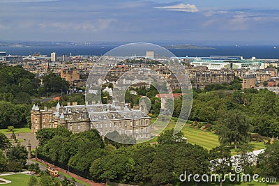 Aerial view of the famous Palace of Holyroodhouse Stock Photo