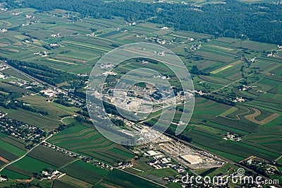 Aerial view of Farmland Stock Photo