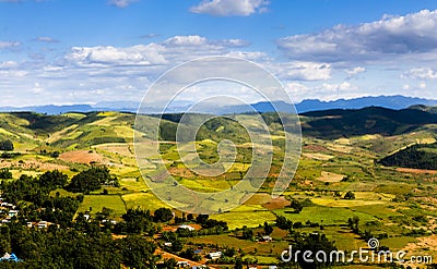 Spring farmlands Stock Photo