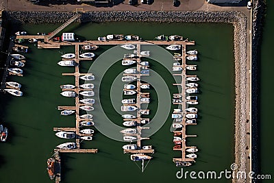 Aerial view of Fenit harbour Stock Photo