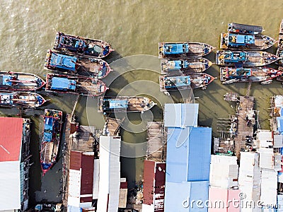 Aerial view in fisherman village Stock Photo