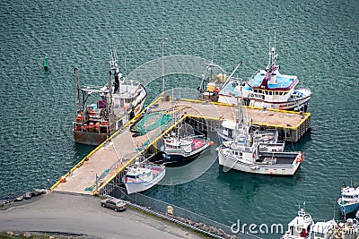 Aerial view of Fishing boats Editorial Stock Photo