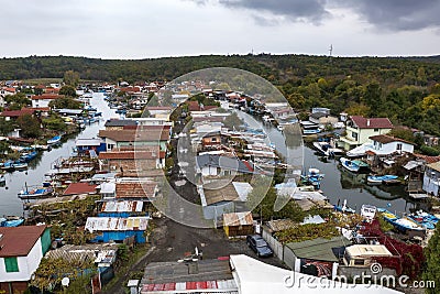 Aerial view of a Fishing Village named Chengene Skele Stock Photo