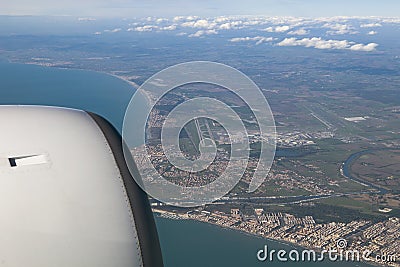 Aerial view of fiumicino-leonardo davinci airport rome italy Stock Photo