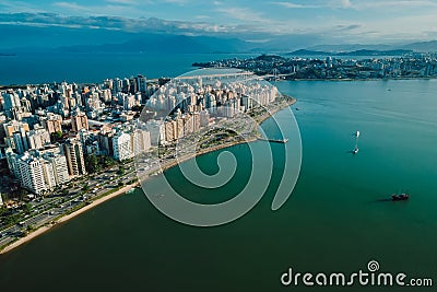 Aerial view of Florianopolis. Urbanistic view of architectural landscape Stock Photo