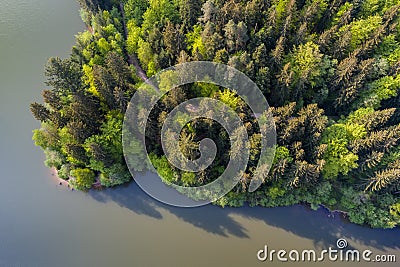 Aerial view of forest in the Swabian forest Stock Photo