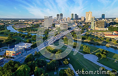 Aerial View of Fort Worth Skyline Stock Photo