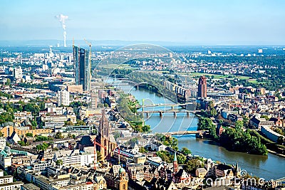 Aerial view of Frankfurt am Main city, Germany Stock Photo