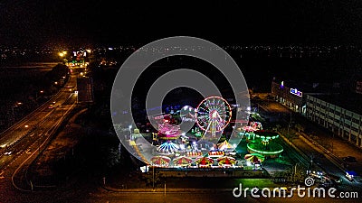 Aerial view of funfair in Malaysia Stock Photo