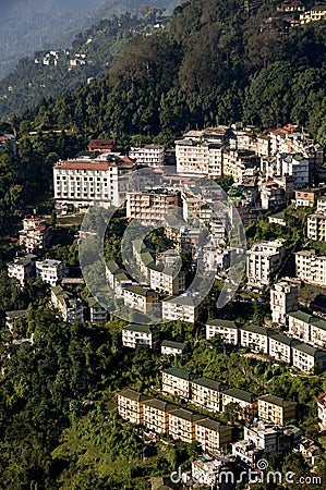 Aerial view of gangtok capital of sikkim Stock Photo