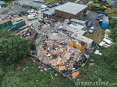 Aerial view of a garbage heap. Sorted garbage ready for recycling Editorial Stock Photo