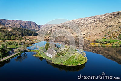 Aerial view of Gougane Barra National Park in County Cork, Ireland Stock Photo
