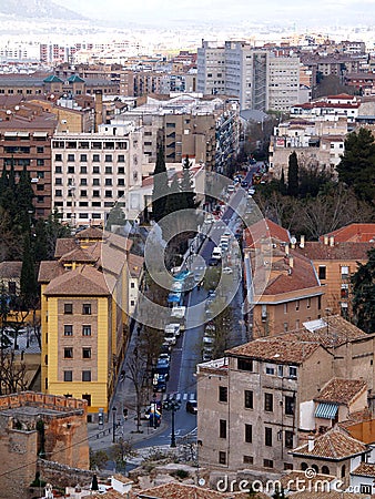 Aerial view of Granada monumental, Spain, Editorial Stock Photo