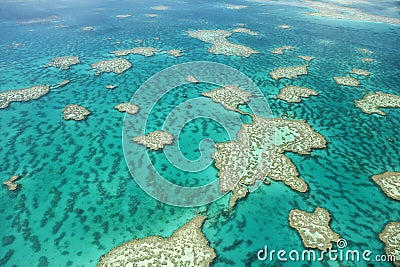 Aerial View of Great Barrier Reef Stock Photo