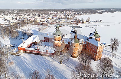 Aerial view of Gripsholm Castle Editorial Stock Photo