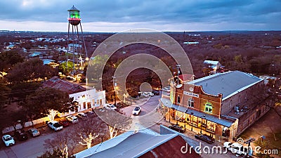 Aerial view of the Gruene Hall in New Braunfels, Texas, United States Editorial Stock Photo