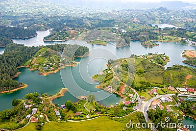 Aerial view of Guatape in Antioquia, Colombia Stock Photo