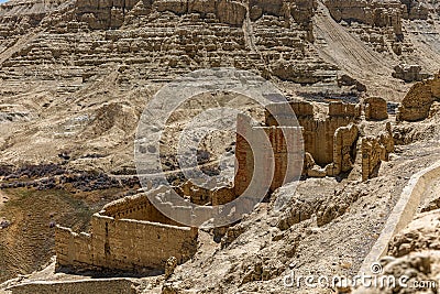 Aerial view of Guge Dynasty Relics Scenic Area in Zhada County, Ali Prefecture, Tibet, China Stock Photo