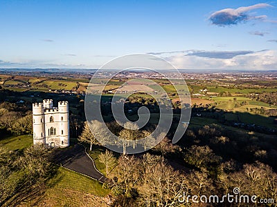 An aerial view of Haldon forest in Devon, UK Stock Photo