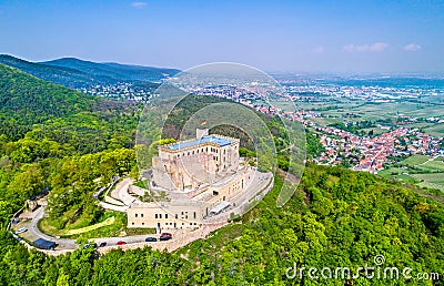 Hambacher Schloss or Hambach Castle, aerial view. Rhineland-Palatinate, Germany. Stock Photo