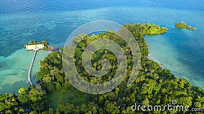 Aerial view of Hatta island in Indonesia Stock Photo