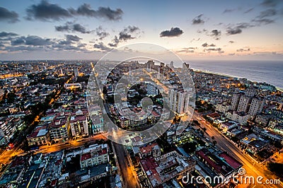 Aerial view of Havana (Habana) with a coast ocean Stock Photo