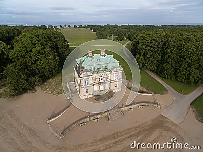 Aerial view of the Hermitage Palace, Denmark Editorial Stock Photo