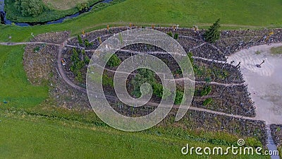 Aerial view of Hill of Crosses, Lithuania Stock Photo