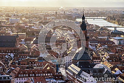 City of Heidelberg aerial view Editorial Stock Photo