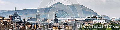 Aerial view of historical part in Edinburgh, Scotland Stock Photo