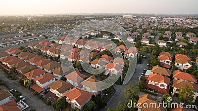 Aerial view of home village in thailand use for land development Stock Photo