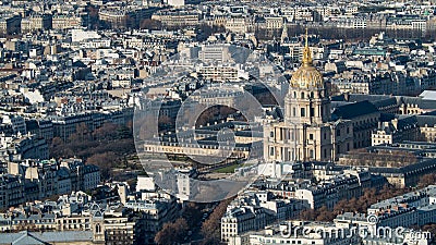 Aerial view of the Hotel des Invalides in Paris Stock Photo