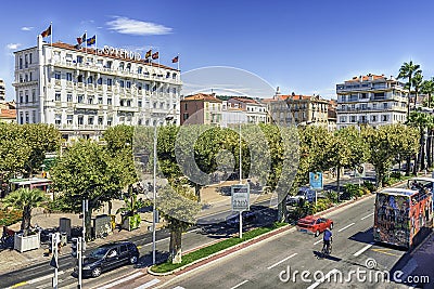 Aerial view of the Hotel Splendid, Cannes, Cote d`Azur, France Editorial Stock Photo