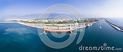 aerial view of Hualien Port Stock Photo