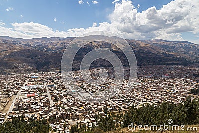 Aerial View of Huaraz, Peru Stock Photo