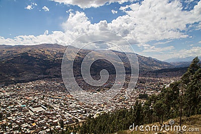 Aerial View of Huaraz, Peru Stock Photo